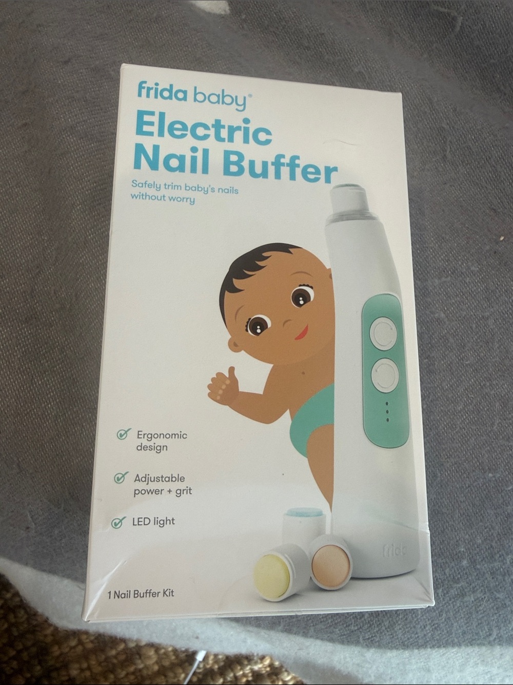 frida baby Electric Nail Buffer - White and Teal